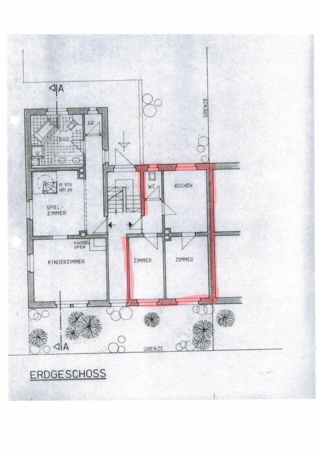 ** 2-Zimmer-Wohnung in zentraler Lage** - Grundriss EG